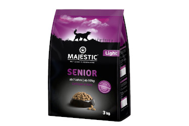 MAJESTIC Hund Senior Light 3kg Beutel mit Geflügel und Reis 